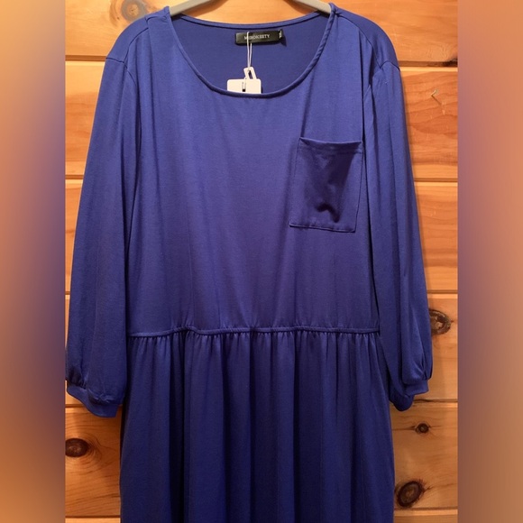 Women’s Merokeety Blue Dress New With Tags Size XXL With Pockets - Picture 2 of 10